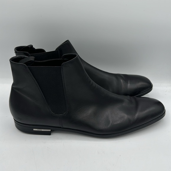 Prada Men’s Chelsea Half Boot Smooth Black Leather Size 12 UK / 13 US - Picture 4 of 10